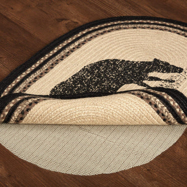 Sawyer Mill Charcoal Cow Jute Braided Rug Oval 20